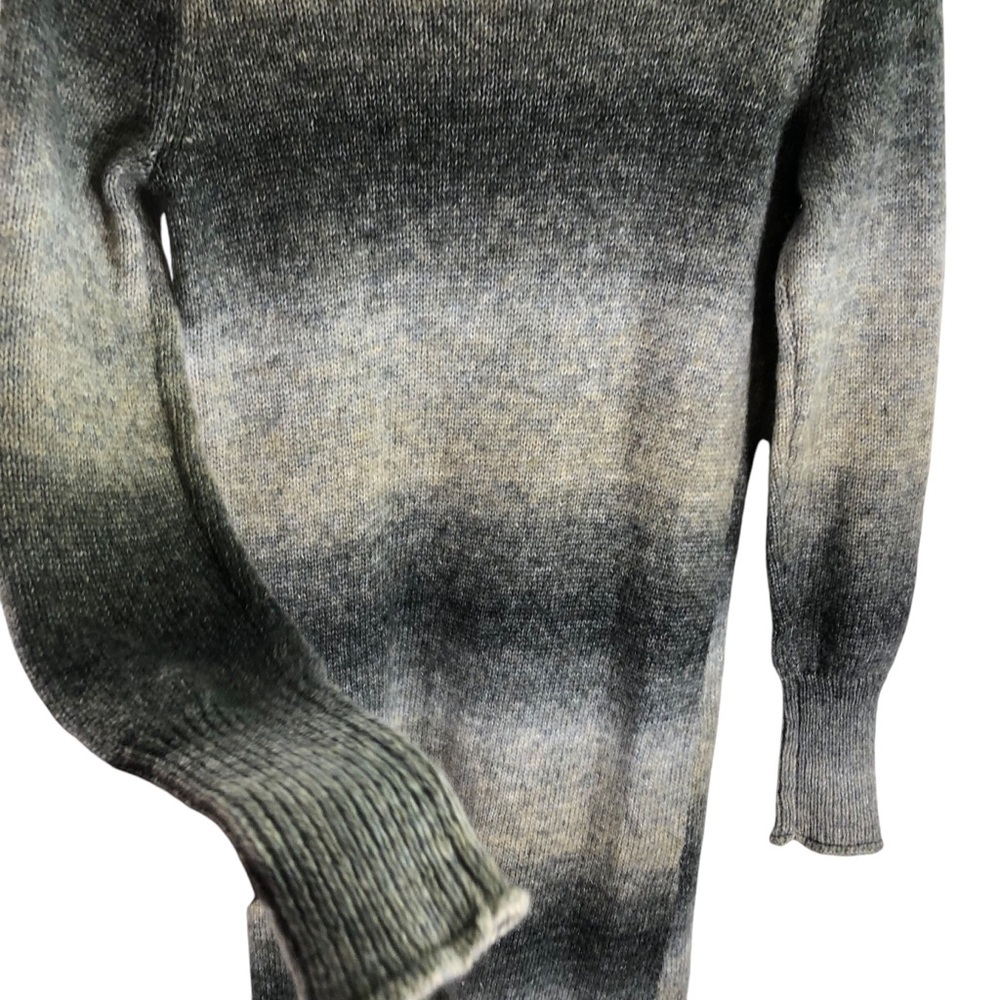 Cynthia Rowley Sweater Dress S Gray Ombre Wool Blend Midi Mock Neck Office Cozy - Picture 9 of 14